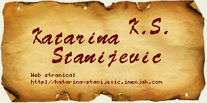 Katarina Stanijević vizit kartica